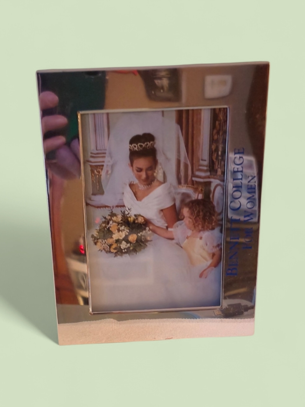 College-Branded Silver Rectangular Picture Frame - Silver
